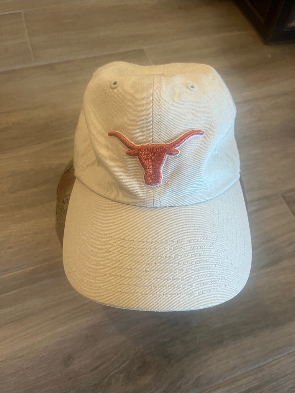 Beige Baseball Cap with Orange Longhorn Patch